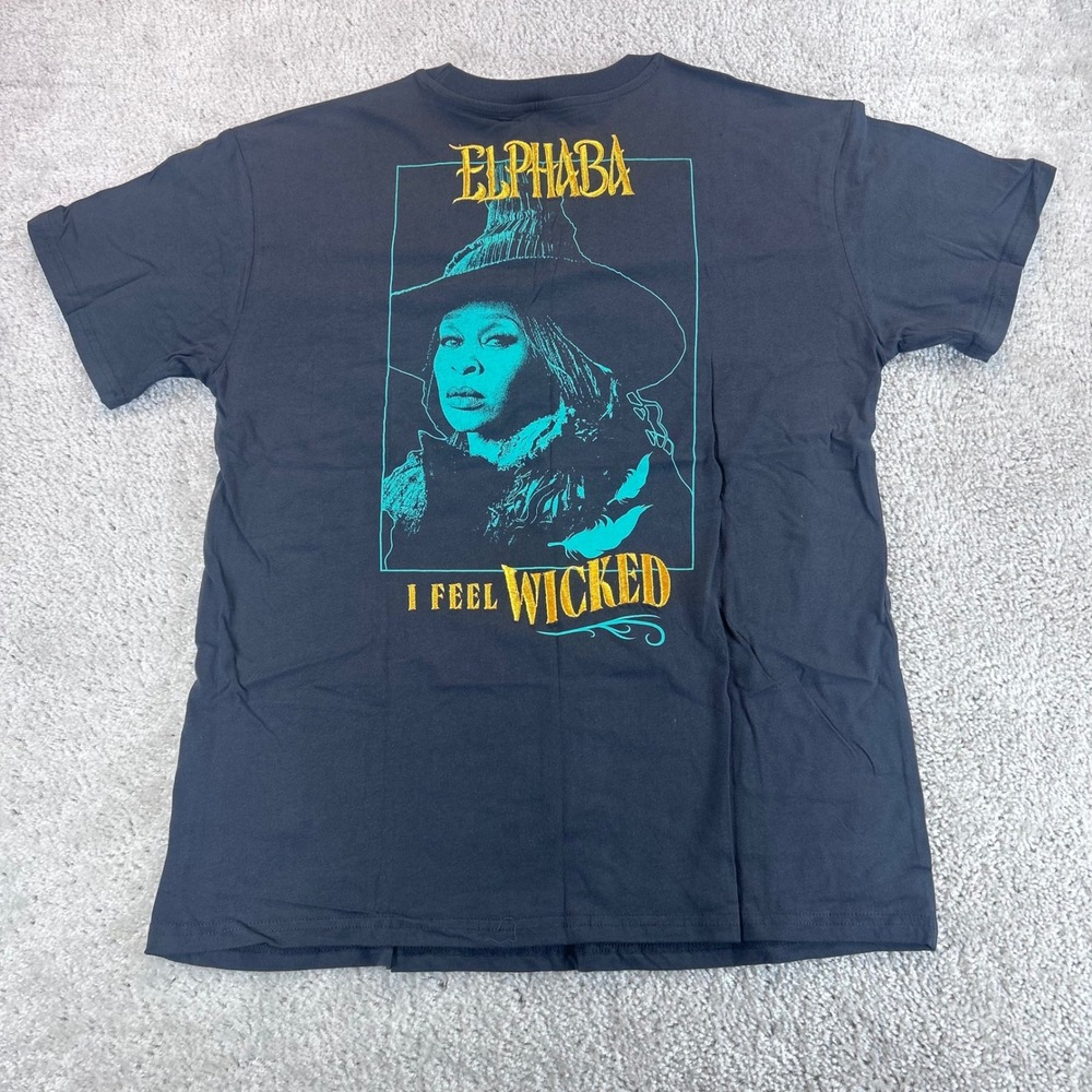 Wicked Movie Elphaba Graphic T-Shirt Black Teal Universal Studios 5UWT01RGSC S